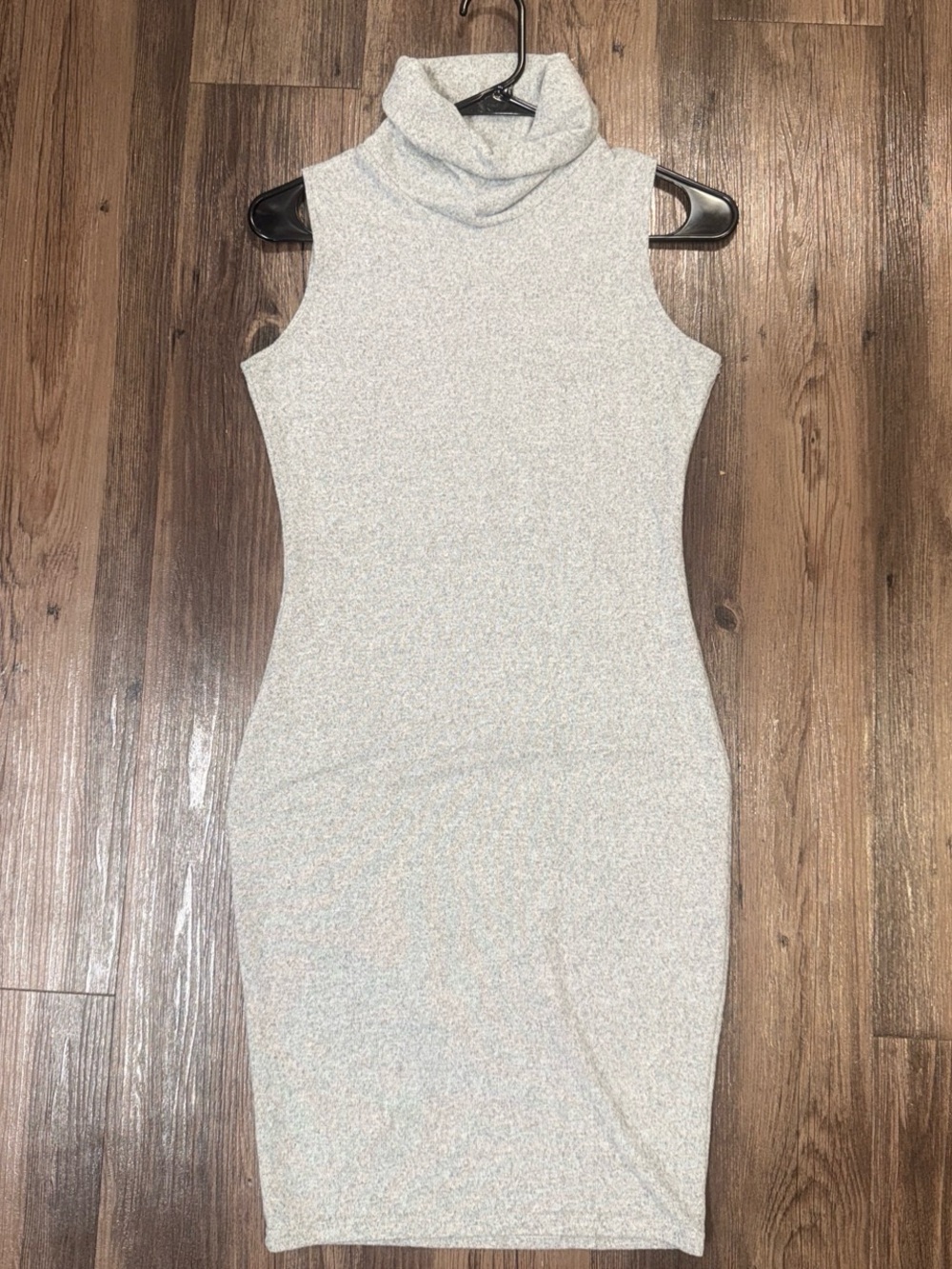 Gray Cowl Neck Sweater Dress